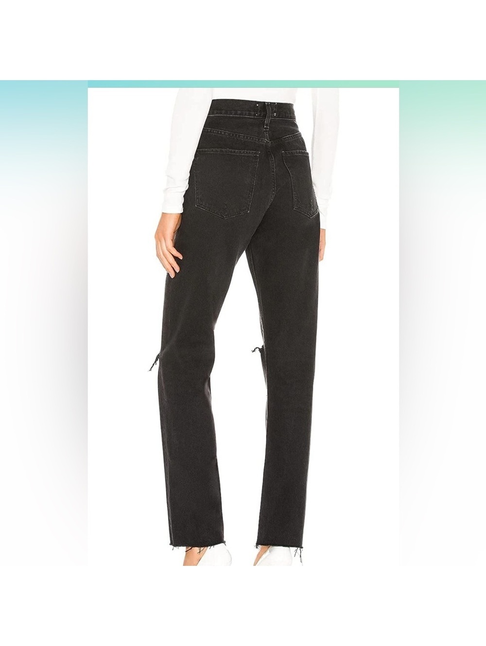 AGOLDE Cherie Distressed Jeans Black Women’s Size 27 - Picture 5 of 9